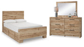 Hoover Furniture Outlet - Ashley Furniture - Hyanna Full Panel Bed with 2 Side Storage, Dresser and Mirror - Full Panel Bed with 2 Side Storage, Dresser and Mirror - B1050B31