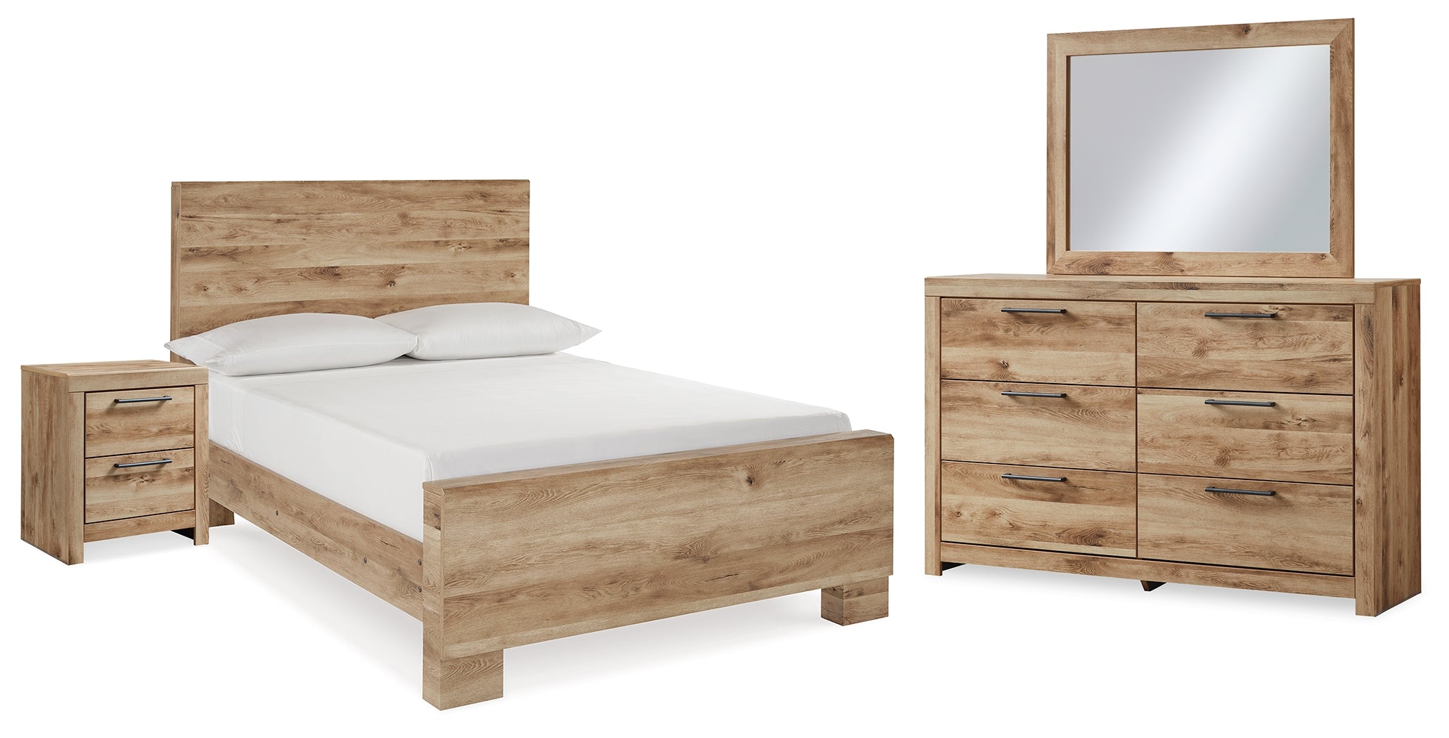 Hoover Furniture Outlet - Ashley Furniture - Hyanna Full Panel Bed, Dresser, Mirror and Nightstand - Full Panel Bed, Dresser, Mirror and Nightstand - B1050B57