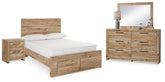 Hoover Furniture Outlet - Ashley Furniture - Hyanna Full Storage Panel Bed, Dresser, Mirror and Nightstand - Full Storage Panel Bed, Dresser, Mirror and Nightstand - B1050B68