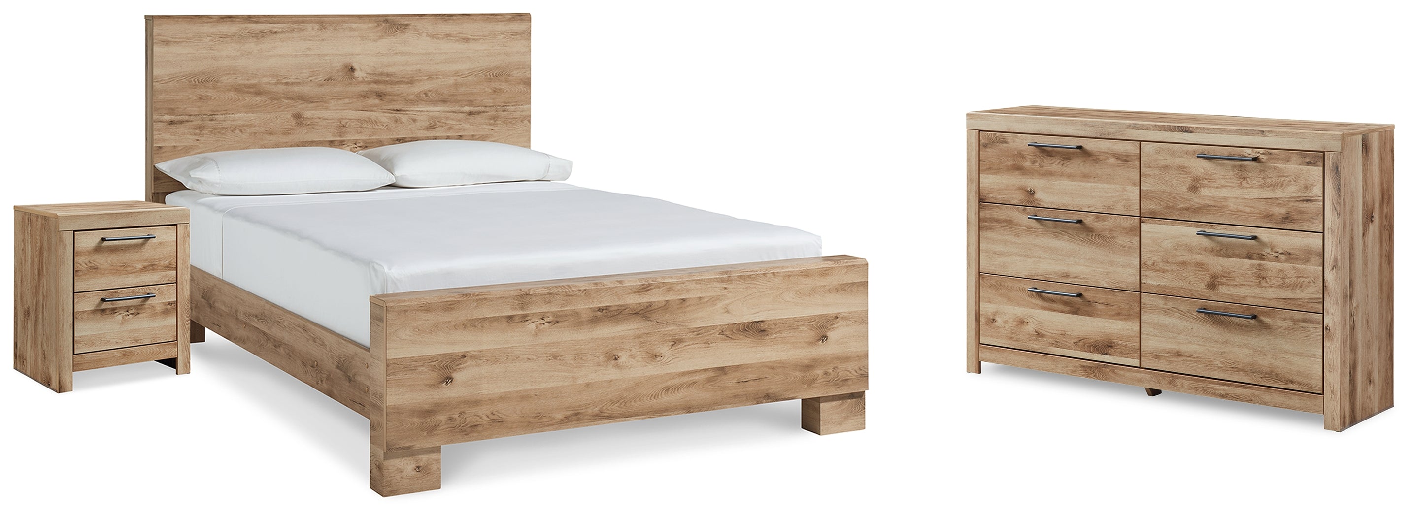 Hoover Furniture Outlet - Ashley Furniture - Hyanna Queen Panel Bed, Dresser, and Nightstand - Queen Panel Bed, Dresser, and Nightstand - B1050B37
