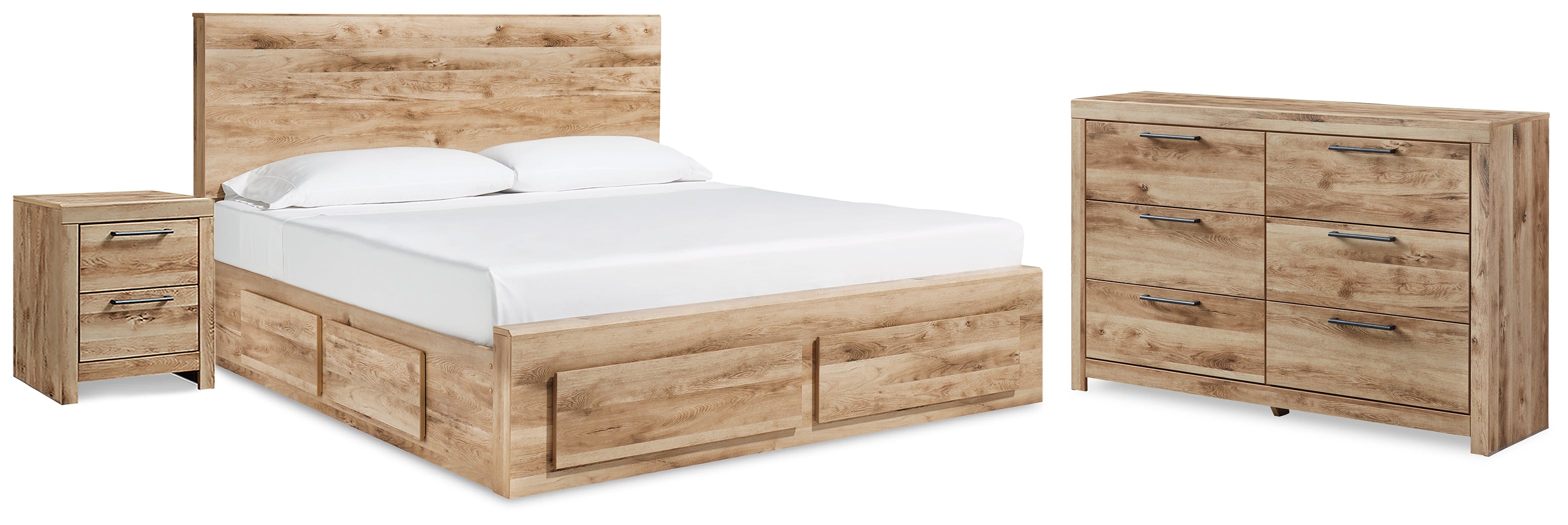 Hoover Furniture Outlet - Ashley Furniture - Hyanna Queen Storage Bed, Dresser and Nightstand - Queen Storage Bed, Dresser and Nightstand - B1050B49