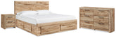 Hoover Furniture Outlet - Ashley Furniture - Hyanna Queen Storage Bed, Dresser and Nightstand - Queen Storage Bed, Dresser and Nightstand - B1050B49