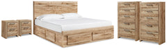 Hoover Furniture Outlet - Ashley Furniture - Hyanna King Panel Bed, 2 Chests and 2 Nightstands - King Panel Bed, 2 Chests and 2 Nightstands - B1050B70