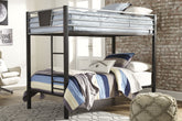 Hoover Furniture Outlet - Ashley Furniture - Dinsmore Twin over Twin Bunk Bed with 2 Mattresses - Twin over Twin Bunk Bed with 2 Mattresses - B106B8