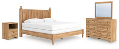 Hoover Furniture Outlet - Ashley Furniture - Aleaport King Panel Bed, Dresser, Mirror and Nightstand - King Panel Bed, Dresser, Mirror and Nightstand - PCB1075B10