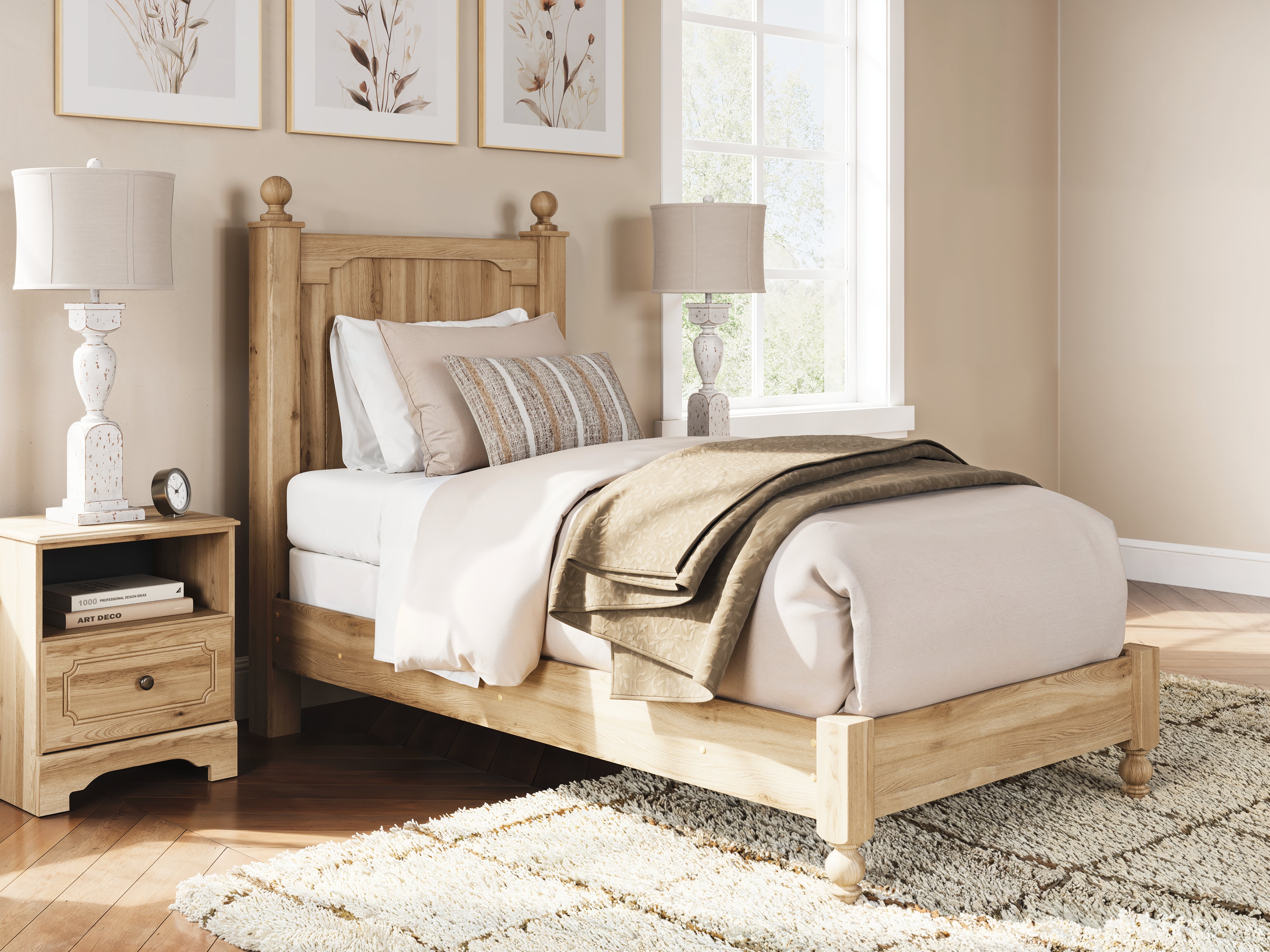 Hoover Furniture Outlet - Ashley Furniture - Aleaport Twin Panel Bed - Twin Panel Bed - PCB1075B2