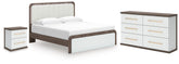 Hoover Furniture Outlet - Ashley Furniture - Kendanport King Upholstered Bed, Dresser and Nightstand - King Upholstered Bed, Dresser and Nightstand - PCB1108B11