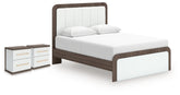 Hoover Furniture Outlet - Ashley Furniture - Kendanport Queen Upholstered Bed and 2 Nightstands - Queen Upholstered Bed and 2 Nightstands - PCB1108B13