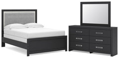 Hoover Furniture Outlet - Ashley Furniture - Maeling Full Upholstered Panel Bed, Dresser and Mirror - Full Upholstered Panel Bed, Dresser and Mirror - PCB1115B5