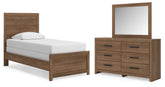 Hoover Furniture Outlet - Ashley Furniture - Broachmyn Twin Panel Bed, Dresser and Mirror - Twin Panel Bed, Dresser and Mirror - PCB1116B10