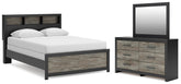 Hoover Furniture Outlet - Ashley Furniture - Broachmyn Queen Bookcase Bed, Dresser and Mirror - Queen Bookcase Bed, Dresser and Mirror - PCB1118B3