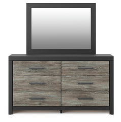 Broachmyn Queen Bookcase Panel Bed, Dresser, Mirror and Nightstand