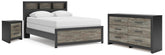 Hoover Furniture Outlet - Ashley Furniture - Broachmyn Queen Bookcase Panel Bed, Dresser and Nightstand - Queen Bookcase Panel Bed, Dresser and Nightstand - PCB1118B20