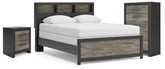 Hoover Furniture Outlet - Ashley Furniture - Broachmyn Queen Bookcase Bed, Chest and Nightstand - Queen Bookcase Bed, Chest and Nightstand - PCB1118B26