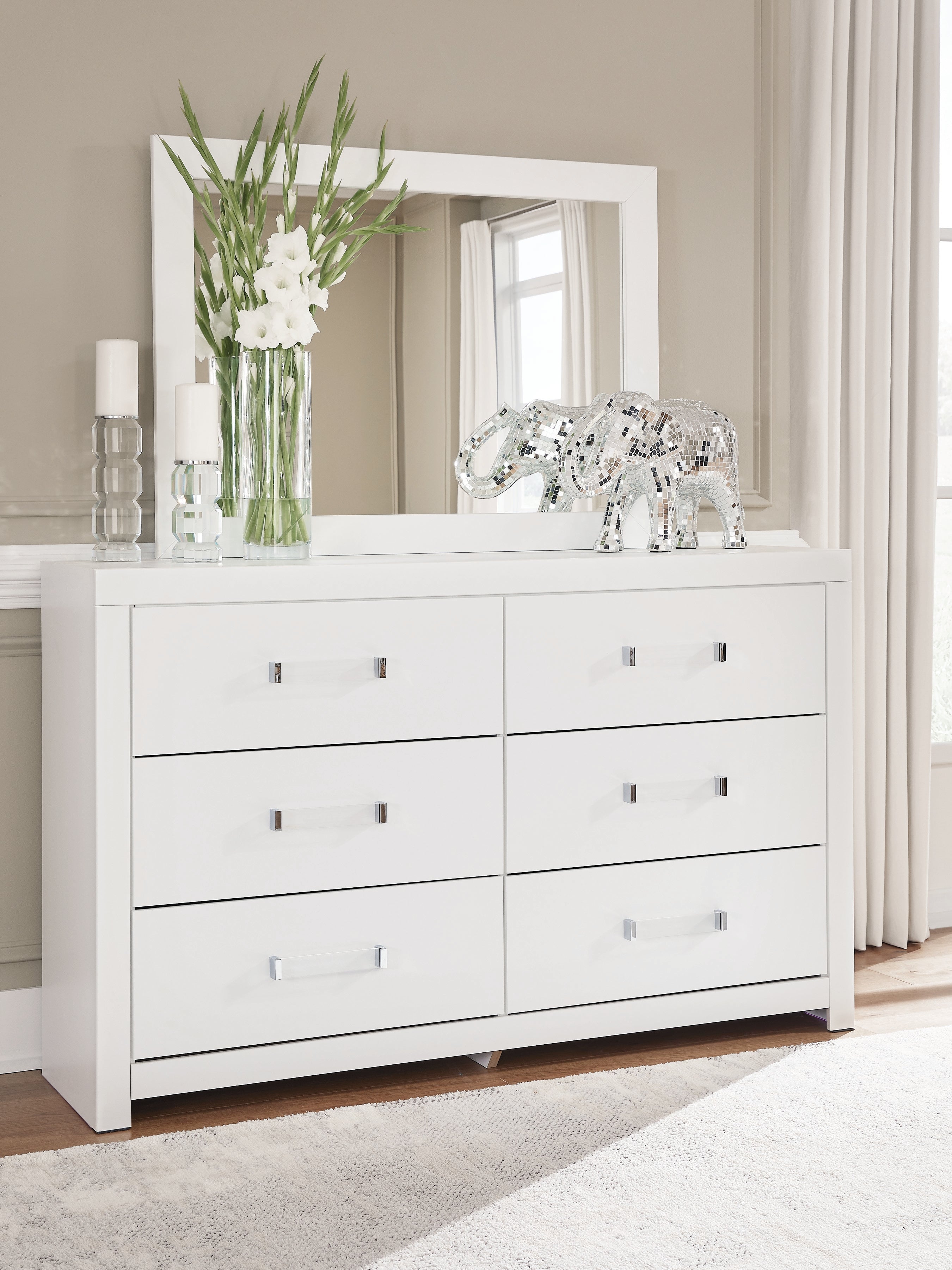 Hoover Furniture Outlet - Ashley Furniture - Maeling Dresser and Mirror - Dresser and Mirror - PCB1119B1