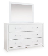 Maeling Queen Upholstered Panel Bed, Dresser, Mirror and Nightstand