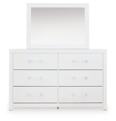 Maeling Queen Upholstered Panel Bed, Dresser, Mirror and Nightstand