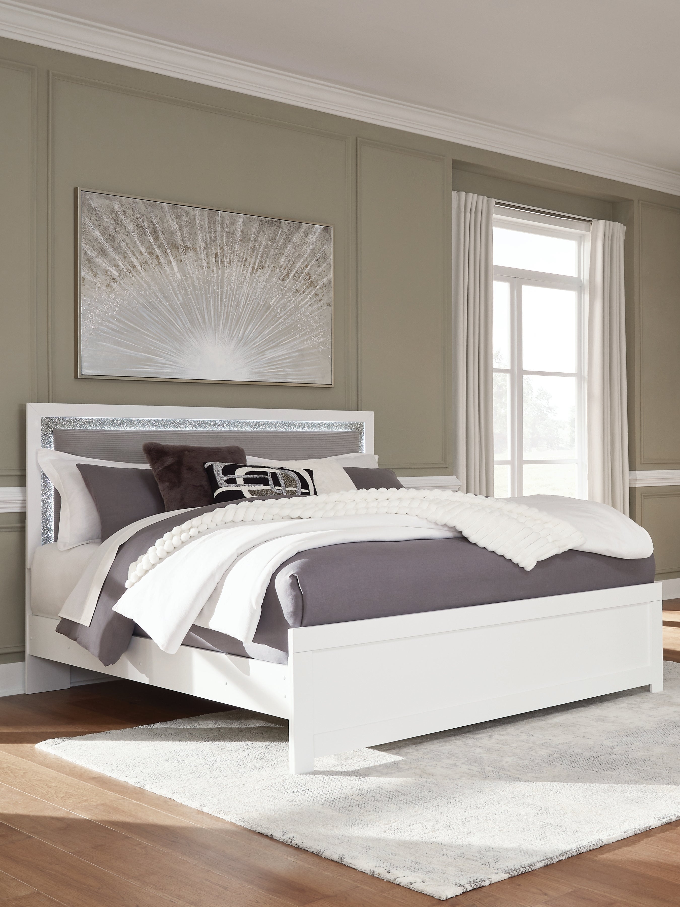 Hoover Furniture Outlet - Ashley Furniture - Maeling King Upholstered Panel Bed - King Upholstered Panel Bed - PCB1119B4