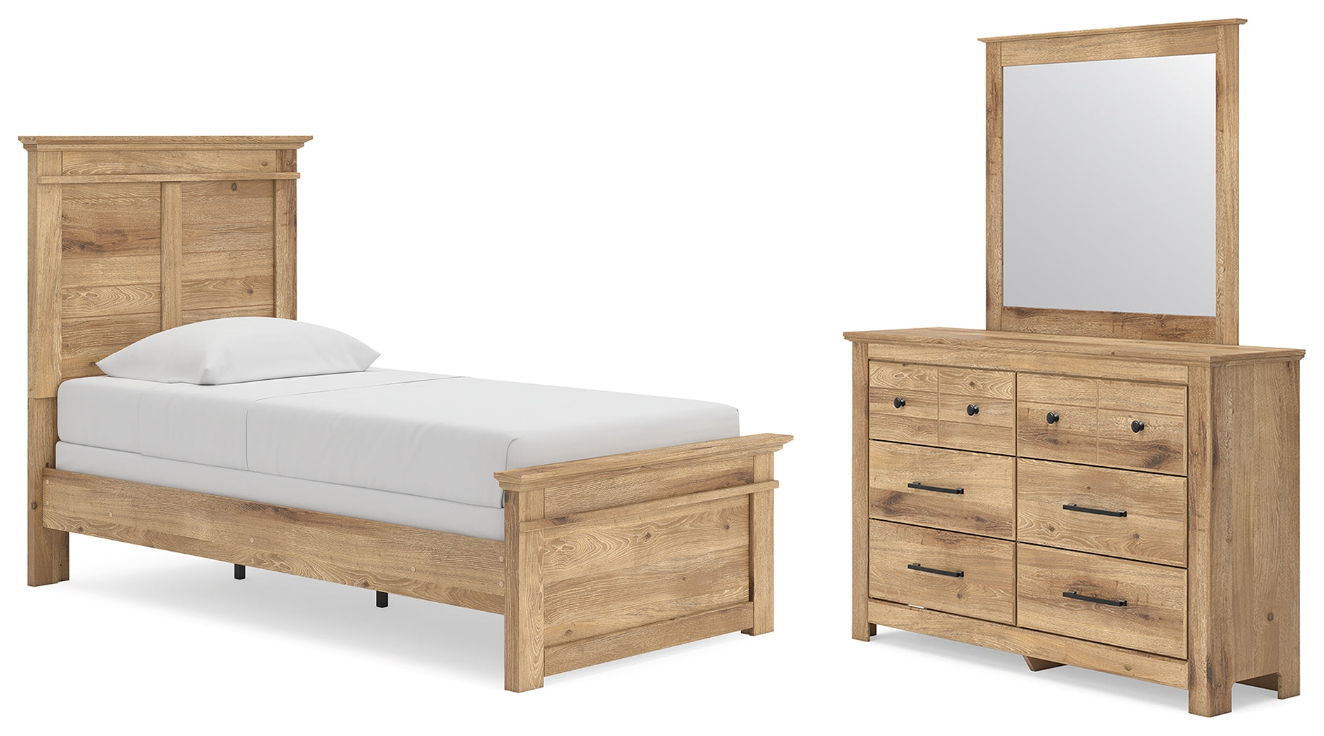 Hoover Furniture Outlet - Ashley Furniture - Makidern Twin Panel Bed, Dresser and Mirror - Twin Panel Bed, Dresser and Mirror - PCB1170B20