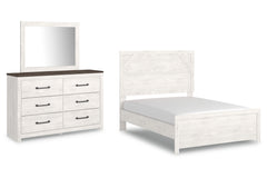 Hoover Furniture Outlet - Ashley Furniture - Gerridan Full Panel Bed with Dresser and Mirror - Full Panel Bed with Dresser and Mirror - B1190B6