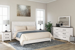 Hoover Furniture Outlet - Ashley Furniture - Gerridan King Panel Bed, Dresser, Mirror and 2 Nightstands - King Panel Bed, Dresser, Mirror and 2 Nightstands - B1190B19