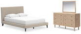 Hoover Furniture Outlet - Ashley Furniture - Cielden Queen Upholstered Bed, Dresser and Mirror - Queen Upholstered Bed, Dresser and Mirror - B1199B2