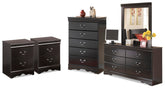 Hoover Furniture Outlet - Ashley Furniture - Huey Vineyard Dresser, Mirror, Chest and 2 Nightstands - Dresser, Mirror, Chest and 2 Nightstands - B128B54