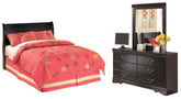 Hoover Furniture Outlet - Ashley Furniture - Huey Vineyard Full Sleigh Headboard, Dresser and Mirror - Full Sleigh Headboard, Dresser and Mirror - B128B46