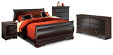 Hoover Furniture Outlet - Ashley Furniture - Huey Vineyard Queen Sleigh Bed, Dresser, Chest and Nightstand - Queen Sleigh Bed, Dresser, Chest and Nightstand - B128B19