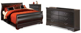 Hoover Furniture Outlet - Ashley Furniture - Huey Vineyard Queen Sleigh Bed, Dresser and Chest - Queen Sleigh Bed, Dresser and Chest - B128B52