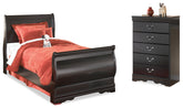 Hoover Furniture Outlet - Ashley Furniture - Huey Vineyard Twin Sleigh Bed and Chest - Twin Sleigh Bed and Chest - B128B39