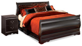 Hoover Furniture Outlet - Ashley Furniture - Huey Vineyard Queen Sleigh Bed and Nightstand - Queen Sleigh Bed and Nightstand - B128B40