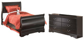 Hoover Furniture Outlet - Ashley Furniture - Huey Vineyard Twin Sleight Bed and Dresser - Twin Sleight Bed and Dresser - B128B43