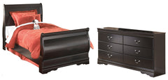 Hoover Furniture Outlet - Ashley Furniture - Huey Vineyard Twin Sleight Bed and Dresser - Twin Sleight Bed and Dresser - B128B43