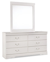 Hoover Furniture Outlet - Ashley Furniture - Anarasia Twin Sleigh Headboard, Dresser and Mirror - Twin Sleigh Headboard, Dresser and Mirror / White - B129B18