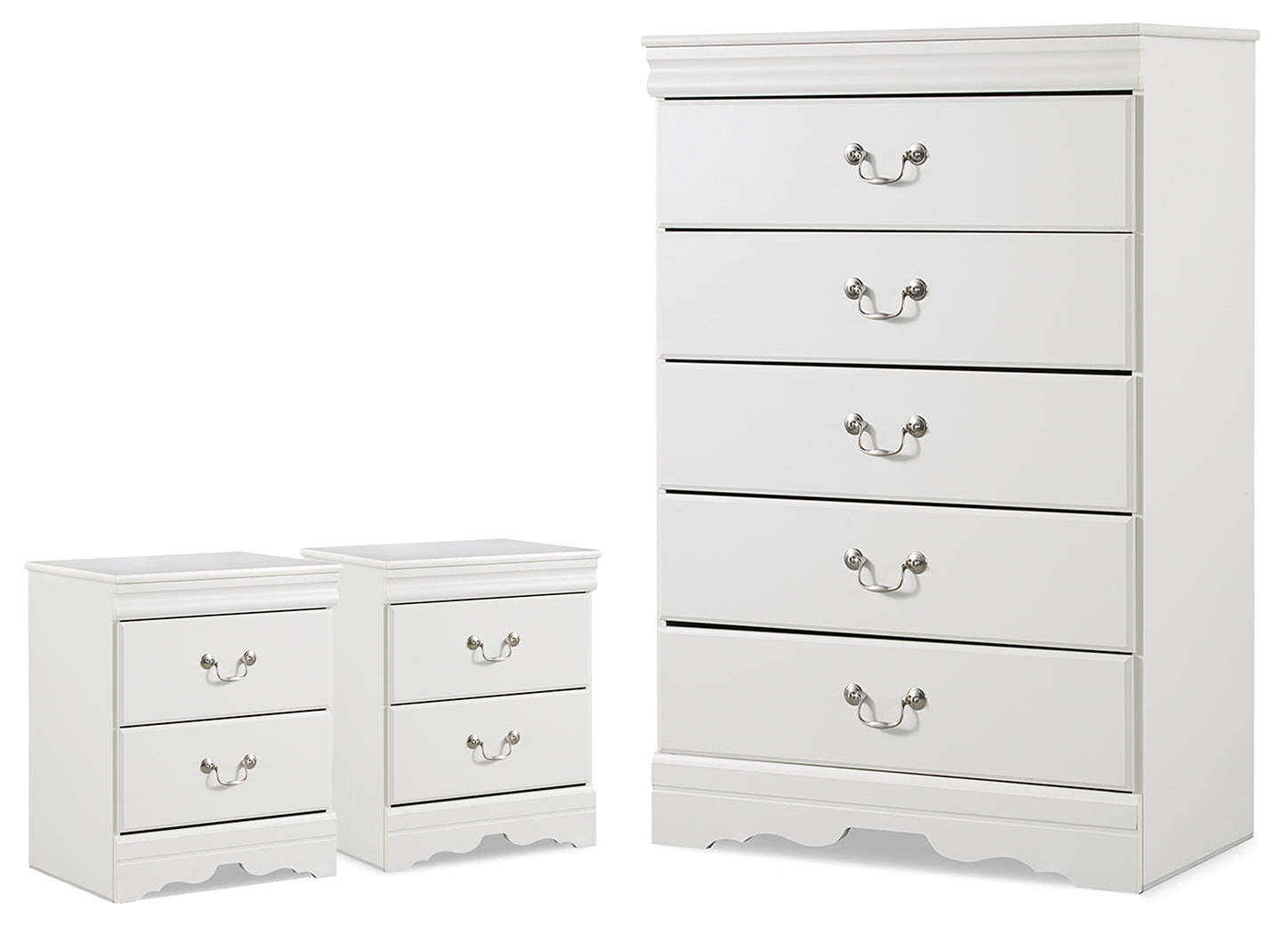 Hoover Furniture Outlet - Ashley Furniture - Anarasia Chest and 2 Nightstands - Chest and 2 Nightstands - B129B26