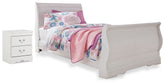 Hoover Furniture Outlet - Ashley Furniture - Anarasia Twin Sleigh Bed with Nightstand - Twin Sleigh Bed with Nightstand - B129B11
