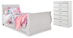Hoover Furniture Outlet - Ashley Furniture - Anarasia Twin Sleigh Bed and Chest - Twin Sleigh Bed and Chest - B129B16