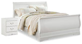 Hoover Furniture Outlet - Ashley Furniture - Anarasia Queen Sleigh Bed and Nightstand - Queen Sleigh Bed and Nightstand - B129B15