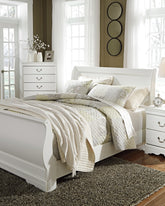 Hoover Furniture Outlet - Ashley Furniture - Anarasia Queen Sleigh Bed with Chest of Drawers and Nightstand - Queen Sleigh Bed with Chest of Drawers and Nightstand - B129B12