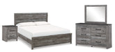 Hoover Furniture Outlet - Ashley Furniture - Bronyan King Panel Bed, Dresser, Mirror and Nightstand - King Panel Bed, Dresser, Mirror and Nightstand - B1290B9