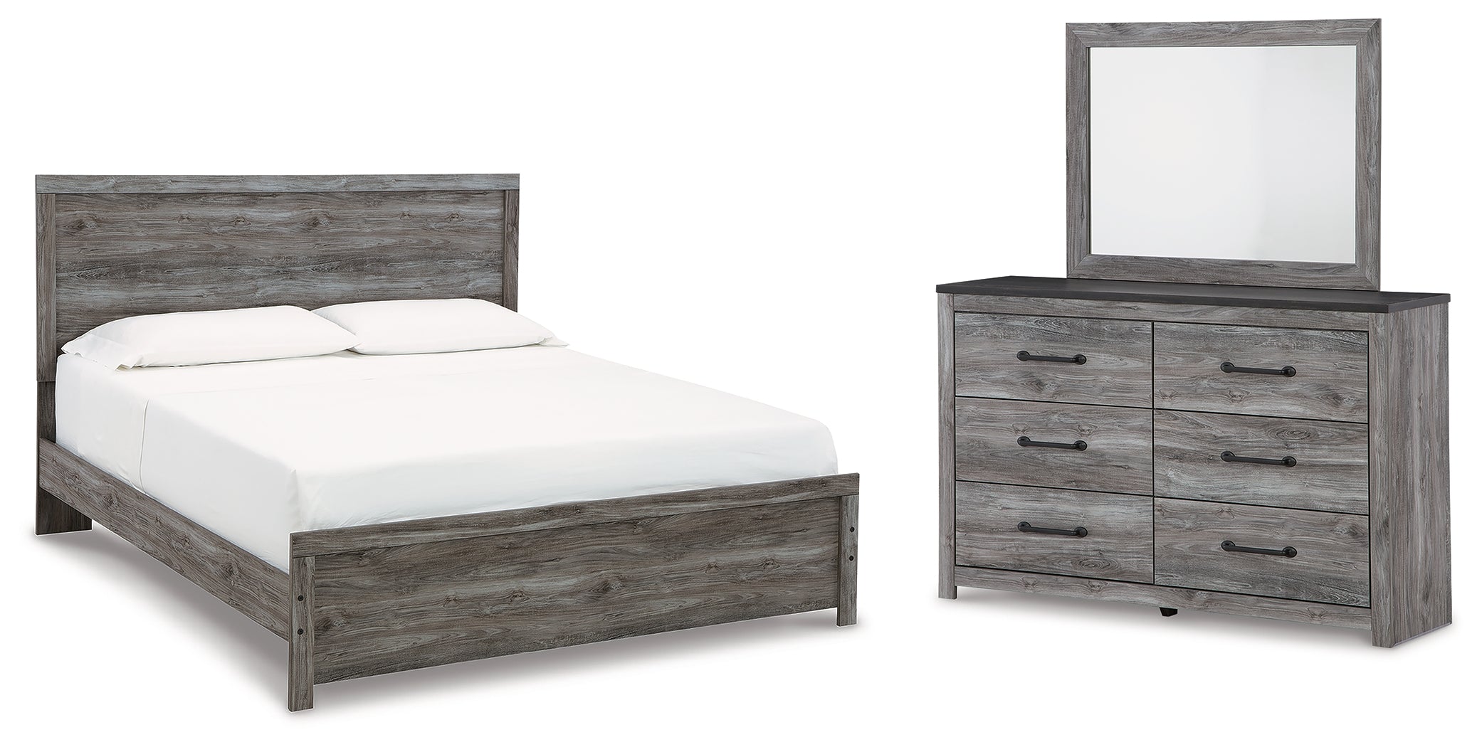 Hoover Furniture Outlet - Ashley Furniture - Bronyan King Panel Bed, Dresser and Mirror - King Panel Bed, Dresser and Mirror - B1290B7