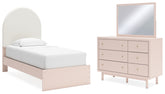 Hoover Furniture Outlet - Ashley Furniture - Wistenpine Twin Upholstered Panel Bed, Dresser and Mirror - Twin Upholstered Panel Bed, Dresser and Mirror - B1323B2