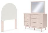 Hoover Furniture Outlet - Ashley Furniture - Wistenpine Twin Upholstered Panel Headboard, Dresser and Mirror - Twin Upholstered Panel Headboard, Dresser and Mirror - B1323B10