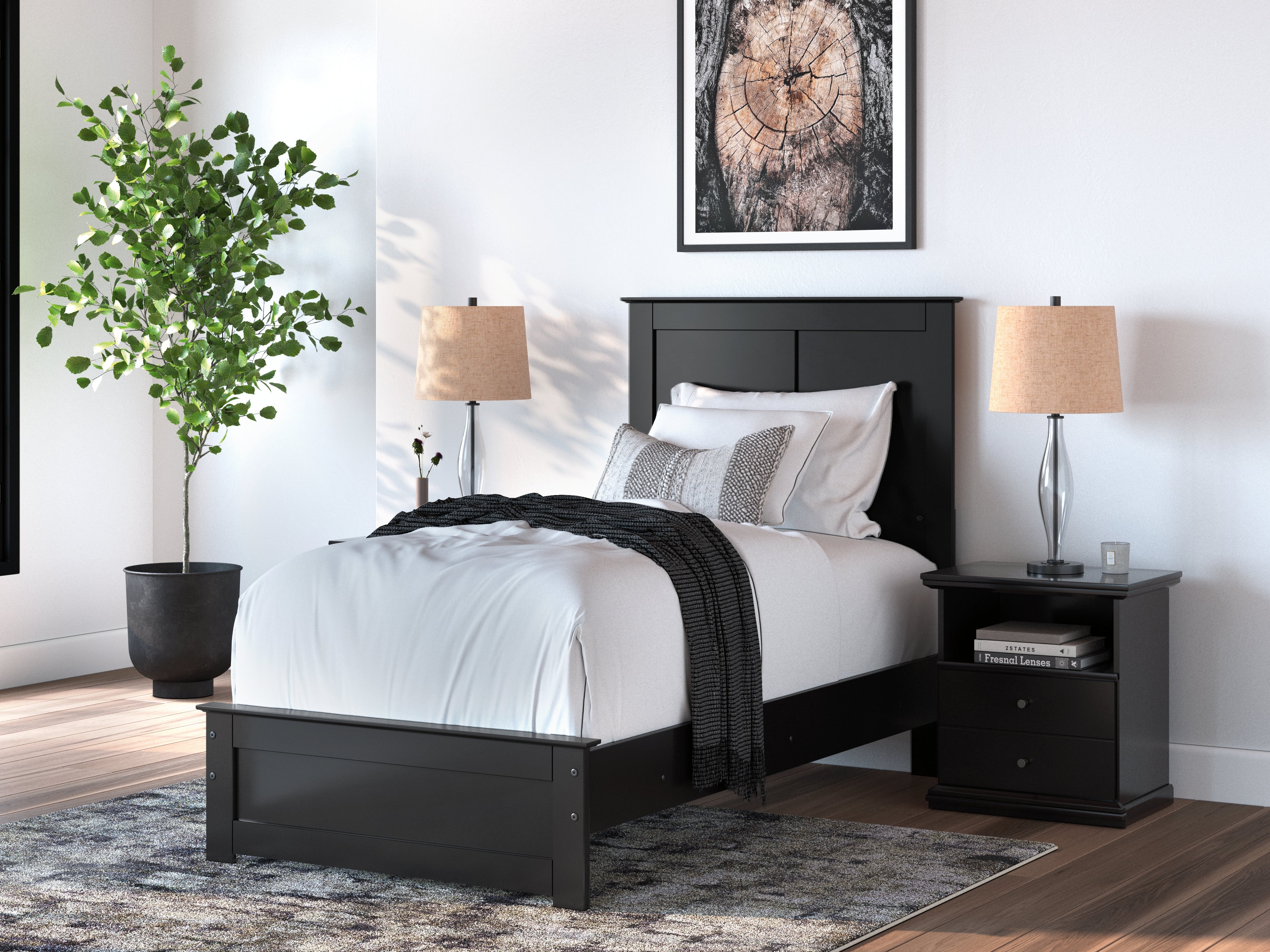 Hoover Furniture Outlet - Ashley Furniture - Maribel Twin Panel Bed - Twin Panel Bed - B138B51