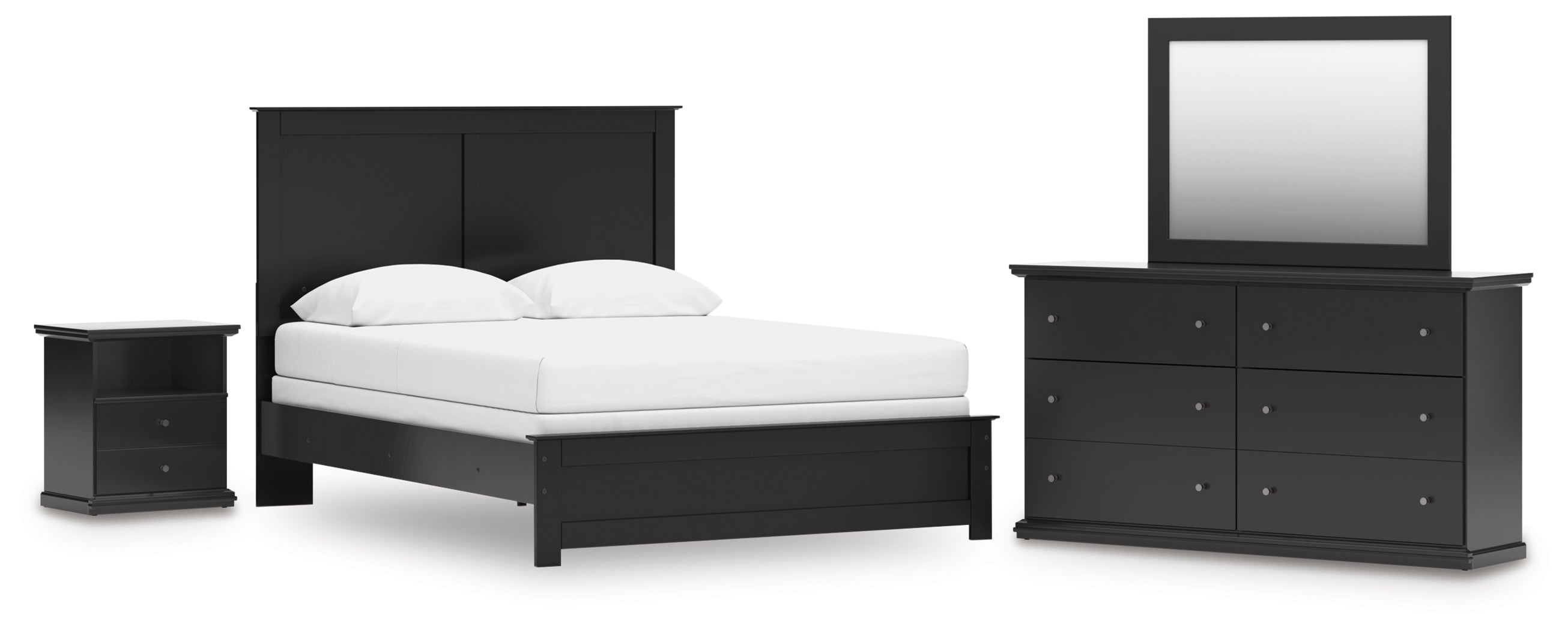 Hoover Furniture Outlet - Ashley Furniture - Maribel Queen Panel Bed with Dresser, Mirror and Nightstand - Queen Panel Bed with Dresser, Mirror and Nightstand - B138B73