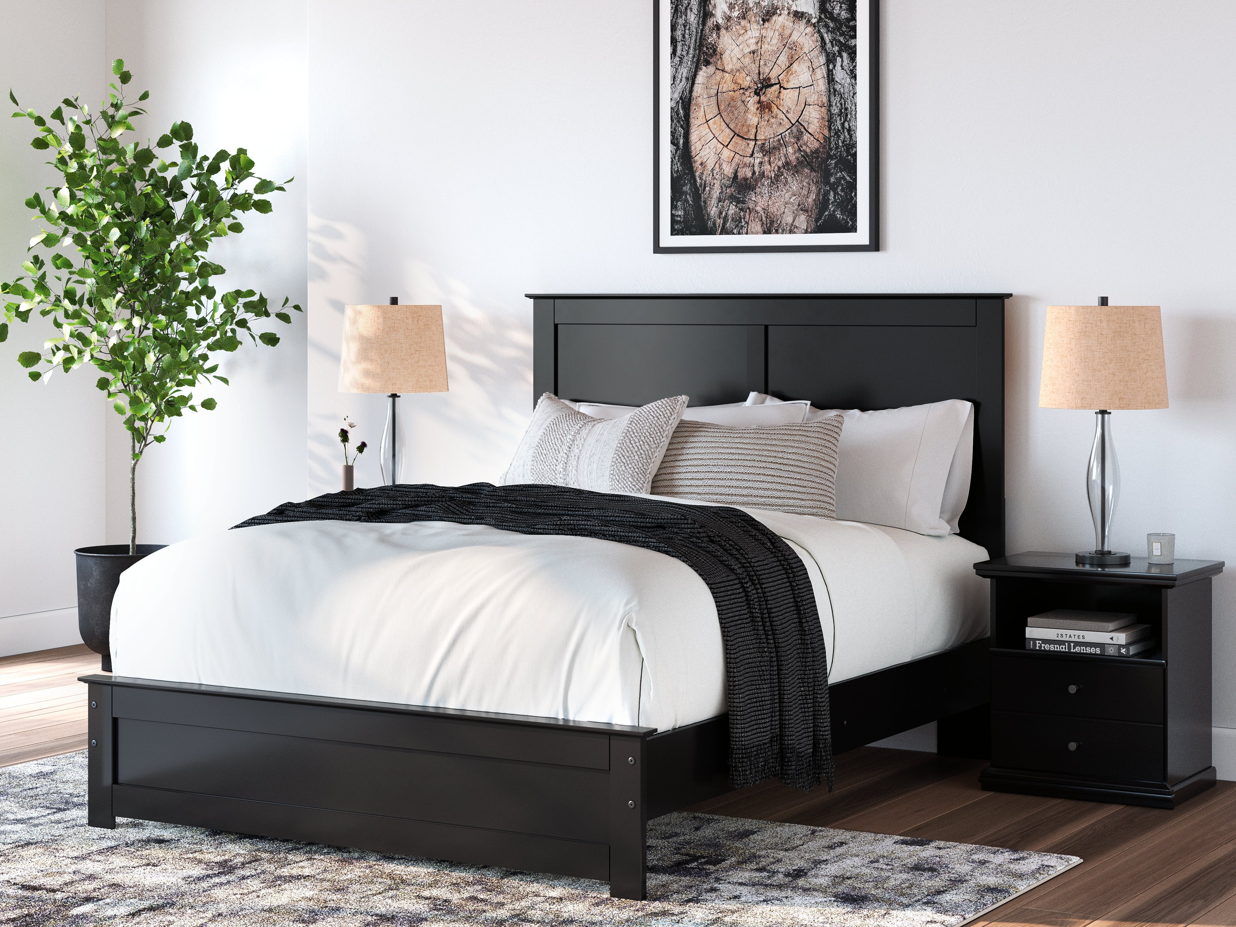 Hoover Furniture Outlet - Ashley Furniture - Maribel Queen Panel Bed - Queen Panel Bed - B138B53