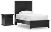Hoover Furniture Outlet - Ashley Furniture - Maribel Twin Panel Bed and Nightstand - Twin Panel Bed and Nightstand - B138B84
