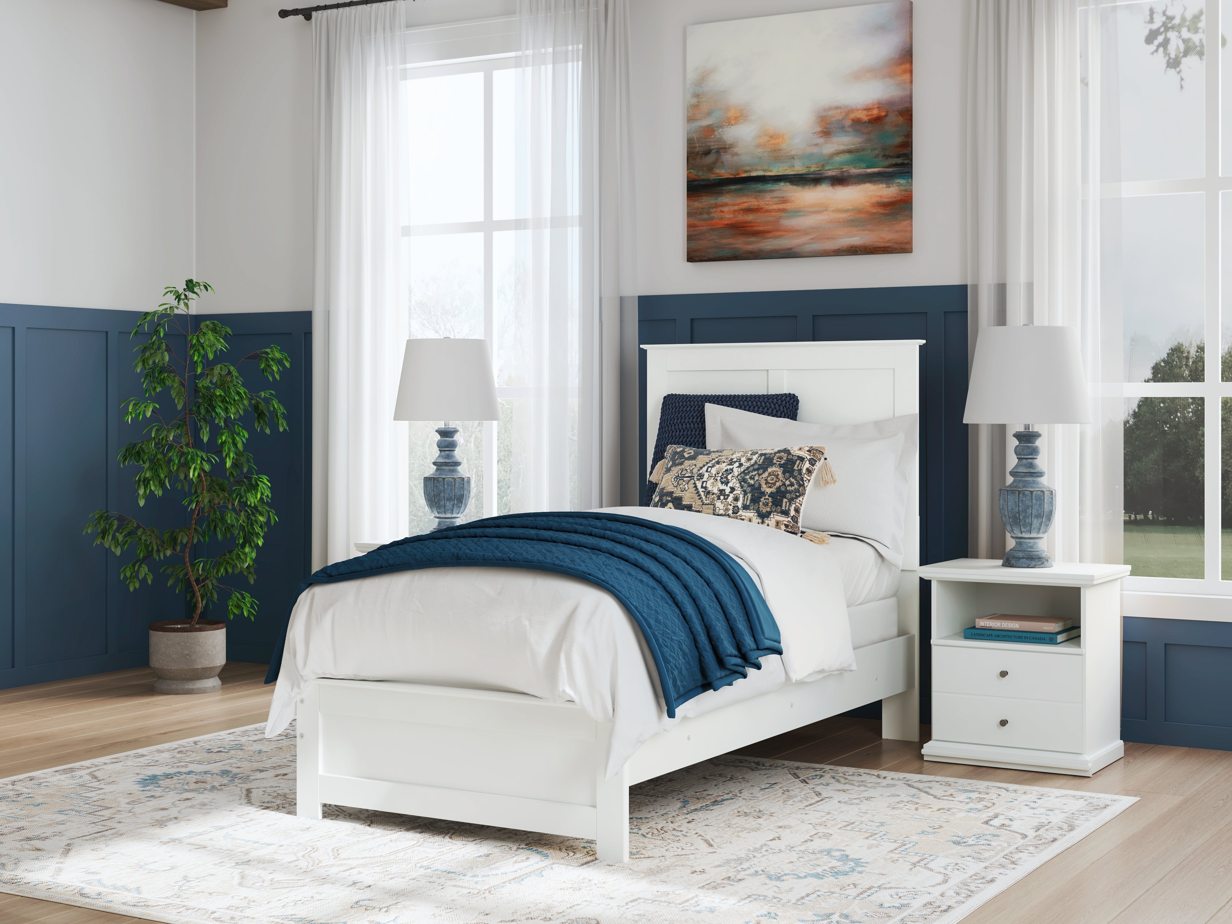 Hoover Furniture Outlet - Ashley Furniture - Bostwick Shoals Twin Panel Bed - Twin Panel Bed - B139B41