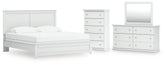 Hoover Furniture Outlet - Ashley Furniture - Bostwick Shoals King Panel Bed, Dresser, Mirror and Chest - King Panel Bed, Dresser, Mirror and Chest - B139B54